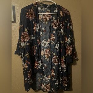 Pink Clover Navy and White Floral Cardigan